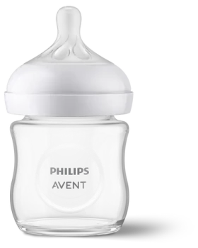 Philips Avent Natural Response SCY930/01 průhledná / Dětská lahvička / sklo / 120 ml / 0m+ (SCY930/01)