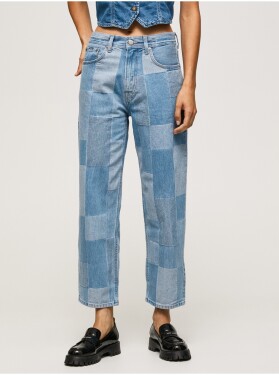 Modré dámské zkrácené straight fit džíny Pepe Jeans Dover Weave dámské