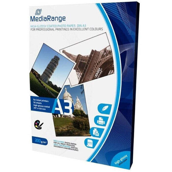 MediaRange A3 lesklý fotopapír 50 listů 200g / inkoust (MRINK109)