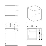 GEBERIT - Xeno 2 Boční skříňka 45x51 cm se zásuvkami, šedá 500.504.43.1