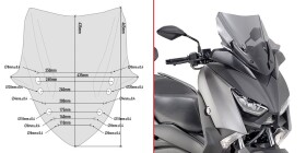 D2136S plexi kouřové Yamaha X-Max 300 (17-22)/400 (18-21), vxš435x435 mm