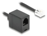 Delock černá / Spirálový telefonní kabel / RJ11 - RJ11 / 1 m (90230)