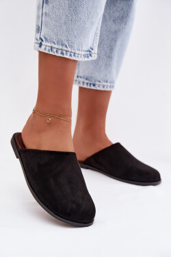 Dámské ploché nazouváky z eko semiše Černé Veronelle 41