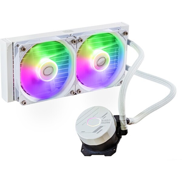 Cooler Master MasterLiquid ML240L CORE ARGB bílá / 2x120mm / 27 dBA @ 1750 RPM / 4 pin + 3 pin (MLW-D24M-A18PZ-RW)