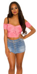 Sexy KouCla Crop Top bez ramene Einheitsgroesse