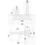 REA - Podomítková vanová baterie Arlo Brush Nickel REA-B5610