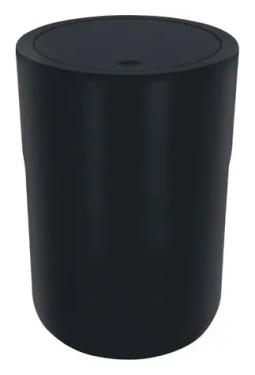 Spirella COCCO černá / Výklopný odpadkový koš / plast / 5 l / výklopné víko / 19 x 26 cm