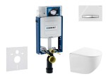 GEBERIT - Kombifix Set předstěnové instalace, kompaktního klozetu Gaia a sedátka softclose, tlačítko Sigma50, chrom/alpská bílá SANI15CA3129