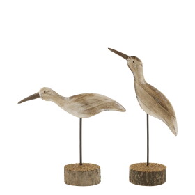 Chic Antique Dřevěná dekorace Seagull Větší, béžová barva, dřevo