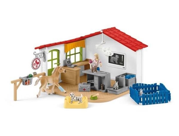 Schleich 42502 Veterinární klinika se zvířátky