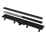 Alcadrain 1 - Alcadrain APZ19BLACK SIMPLE podlahový žlab 550 mm s oboustranným roštem černá-mat APZ19BLACK-550