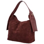 Módní dámská kožená kabelka na rameno Beatrix, vínová