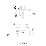 CERANO - Vanová nástěnná baterie Zenira - chrom CER-8050BD7771