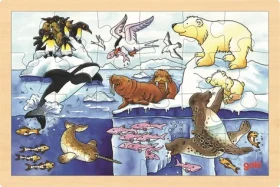 GOKI Dřevěné puzzle Arktická zvířata