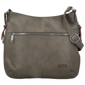 Módní dámská koženková crossbody kabelka Coveri Kisha, šedá