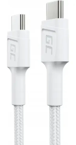 Green Cell KABGC31W PowerStream bílá / Kabel / USB-C (M) - USB-C (M) / 30 cm / PD (KABGC31W)