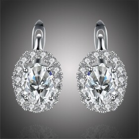 Náušnice Swarovski Elements Miranda, Bílá/čirá