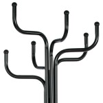 Věšák stojanový, kovová konstrukce, černý matný lak, výška 188 cm, nosnost 12 kg