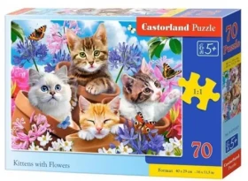 Castorland 070107 Puzzle Koťátka s květinami
