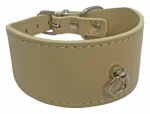 HUHUBAMBOO Obojek Exclusive béžový S / Obojek pro psy / Pro chrty / 40 mm x 25-30 cm / Hovězí kůže (355479)