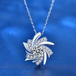 Royal Fashion stříbrný náhrdelník HA-XMZ012-SILVER-MOISSANITE-ZIRCON