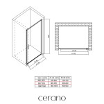 CERANO - Sprchové otočné dveře Porte L/P - 8 mm - chrom, transparentní sklo - 90x195 CER-413477