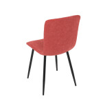 Židle jídelní, červená látka, černý kov