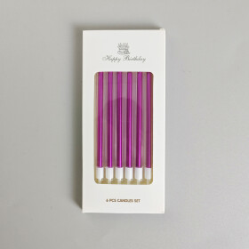 Dortové svíčky ELEGANT fialová 6ks