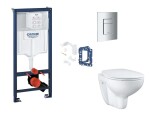 GROHE - Rapid SL Set předstěnové instalace, klozetu, sedátka SoftClose, tlačítka Skate Cosmopolitan a sady pro vhazování tablet, chrom SANI11BB2133