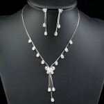 Souprava náhrdelníku a náušnic Swarovski Elements Roselin, Bílá/čirá 40 cm + 3 cm (prodloužení)