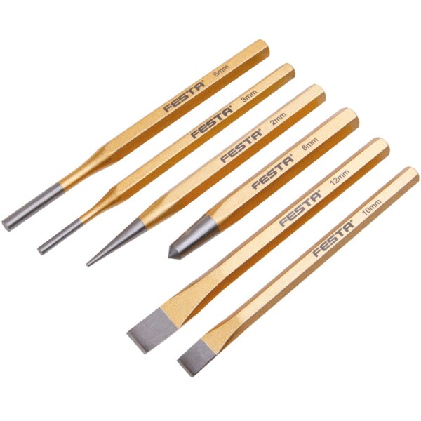 FESTA 19486 Průbojníky, sekáče a důlčíky, sada 6ks