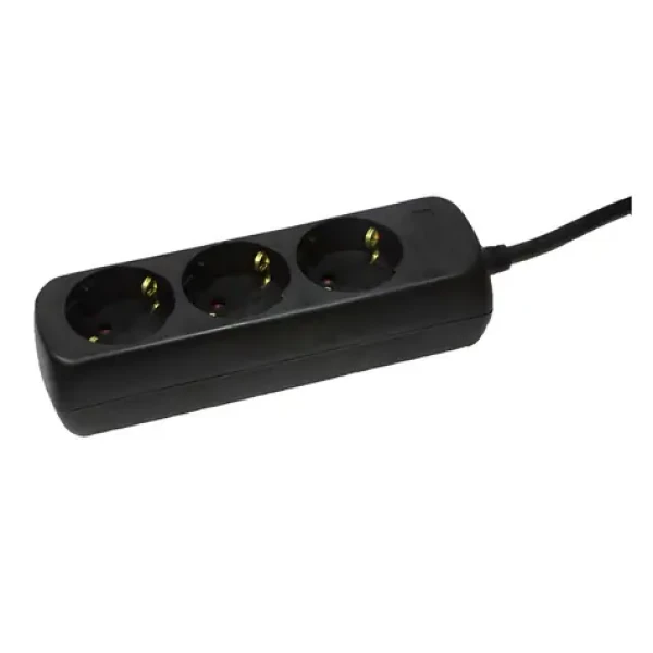 LogiLink Prodlužovací kabel 3 zásuvky černá / Prodlužovací kabel / 1,4 m / 230 V, 16 A / TÜV, GS (LPS205B)