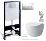 PRIM - předstěnový instalační systém s chromovým tlačítkem 20/0041 + WC LAUFEN PRO LCC RIMLESS + SEDÁTKO PRIM_20/0026 41 LP2