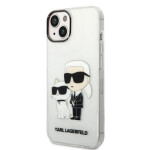 Pouzdro Karl Lagerfeld IML Glitter Karl and Choupette NFT iPhone 14 Plus čiré