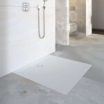 GEBERIT - Setaplano Plochá sprchová vanička, 90x90 cm, minerální materiál, Antislip, alpská bílá 154.270.11.1