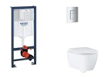 GROHE - Rapid SL Set předstěnové instalace, klozetu, sedátka SoftClose a tlačítka Skate Cosmopolitan, matný chrom SANI11BB2123