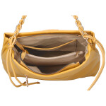 Luxusní dámská koženková kabelka do ruky MaxFly Bodi, žlutá