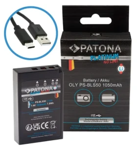 Patona BLS-5/BLS5 / Baterie pro fotoaparát Olympus / 1050mAh / Li-Ion Platinum / USB-C nabíjení (PT1415)