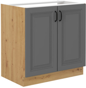 Spodní skříňka pod dřez Stilo 80 ZL 2F BB Barva korpusu: Dub artisan, Barva dvířek: Dust Grey