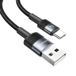 USAMS SJ718 černá / Kabel / USB-A na USB-C / Rychlonabíjecí, datový / 1,2 m / 3A (SJ718USBSG01)