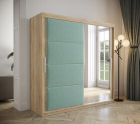 Šatní skříň Abi Tapi Barva korpusu: Dub Sonoma, Rozměry: 200 cm, Dveře: Manila 11