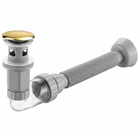 REA - Umyvadlový sifon s univerzální výpustí click-clack Flow Gold REA-A9491