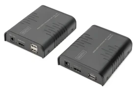 Digitus HDMI KVM IP Extender Set černá / HDMI extender / KVM / Cat5e / 120 m / Full HD 60Hz (DS-55529)