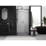 MEXEN - Exo sprchové dveře křídlové 90, transparent, černá 8182-090-000-70-00