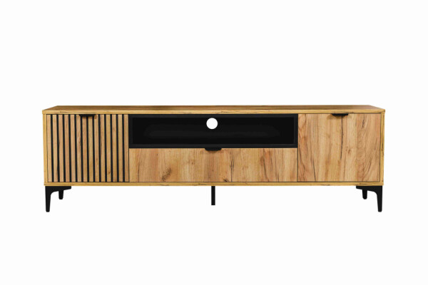 ARTEN (NANO Systems s.r.o.) TV stolek Piano 2D1S zlatý dub/černá