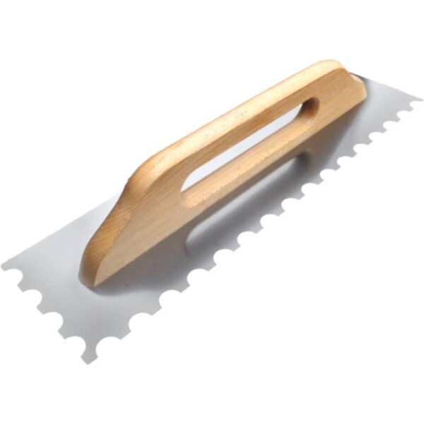 Hladítko nerez půlkulatý zub, 480 mm, dřevěná rukojeť