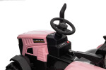 Mamido Dětský elektrický traktor s vlečkou 12V 7Ah růžový