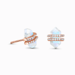Royal Fashion stříbrné náušnice MOON-ED-05-TOPAZ-ROSEGOLD
