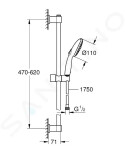 GROHE - Vitalio Start Set sprchové hlavice, tyče a hadice, 2 proudy, chrom 26951001