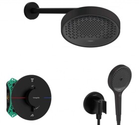 HANSGROHE - Sprchový set s termostatem pod omítku, s tělesem, průměr 25 cm, 3 proudy, matná černá SANI21HHH406